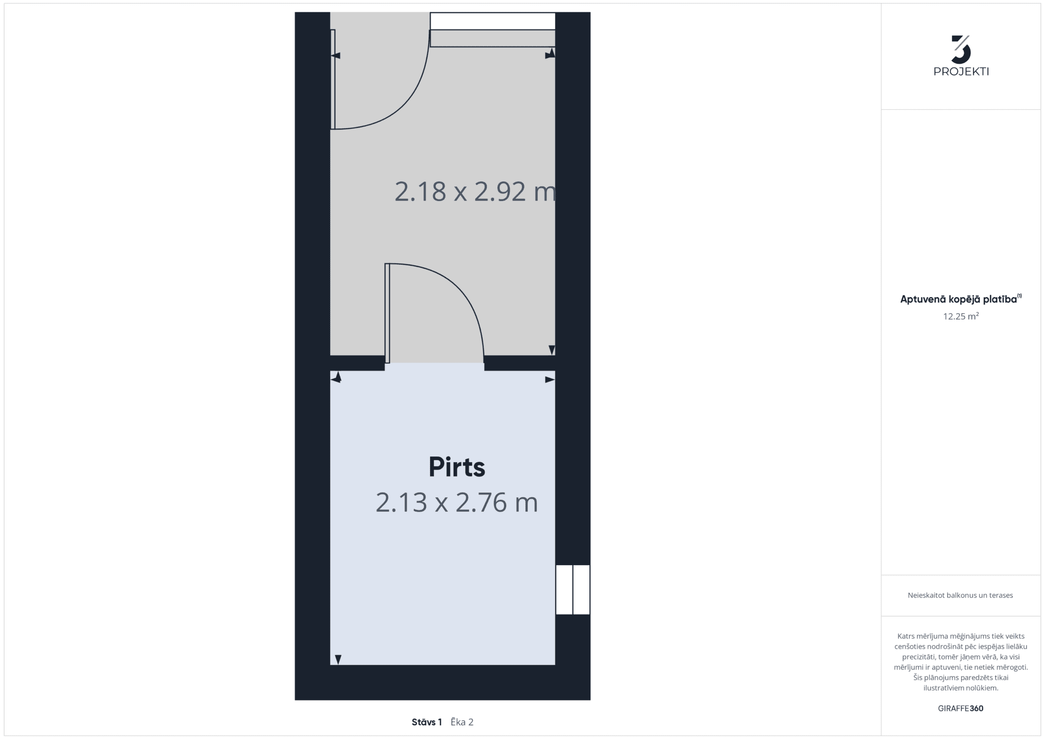 Detalizēts 2D plāns, kas parāda pirts telpas un dušas zonas izmērus. Pirts telpa pārdošanai.